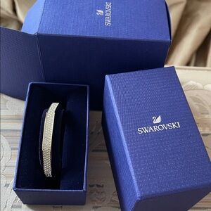 Swarovski Gold Pavé Crystal Dextera Bangle Bracelet